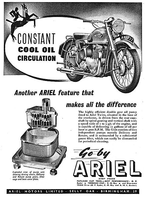 Features Of The Ariel Twin Range Of Motor Cycles 1953            
