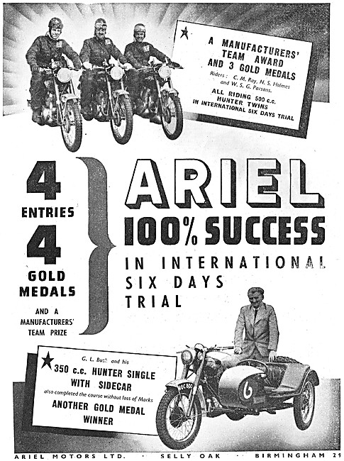 1953 Ariel Hunter 350 cc - Ariel Hunter Twins 500 cc             