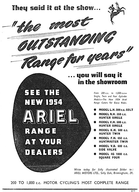 1954 Ariel Motor Cycles                                          