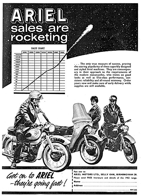 Ariel Motorcycle 1962 Models                                     