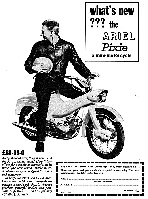 1963  Ariel Pixie 50cc Mini-Motorcycle                           