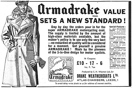 Armadrake All Weather Motor Cycle Clothing                       