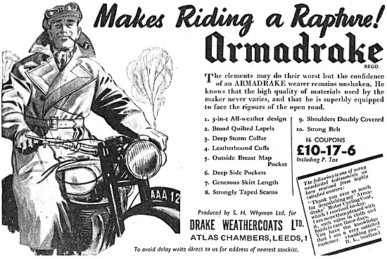Armadrake Motor Cycle Clothing - S.H.Whyman                      