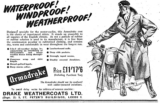 Armadrake All Weather Motor Cycle Clothing                       