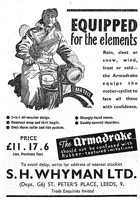 Armadrake Motor Cycle Coats                                      