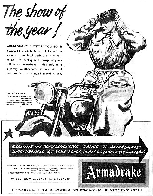 Armadrake Motorcycling Suits 1958 Styles                         