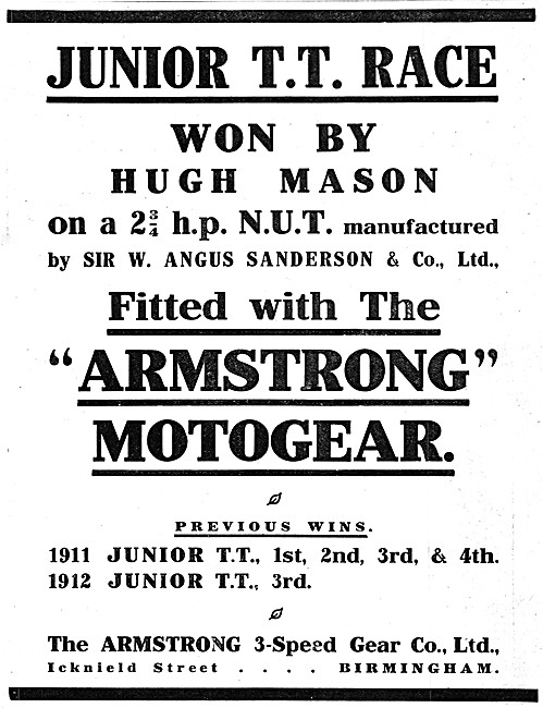 Armstrong Motor Cycle Gears 1913                                 