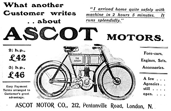1904 Ascot Motor Cycles Advert - The Ascot 1904                  