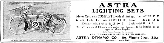 Astra Dynamos - Astra Motor Cycle Lighting Sets                  