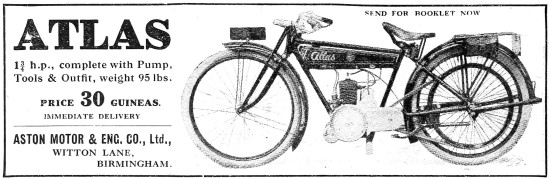 1922 Atlas Motor Cycle                                           