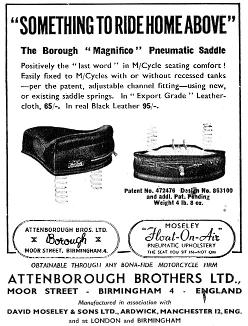 Borough Motorcycle Seats - Moseley Float-On-Air Cushion Saddles  