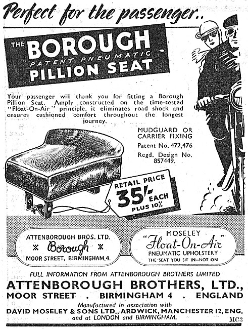 Borough Motorcycle Seats - Moseley Float-On-Air Cushions         