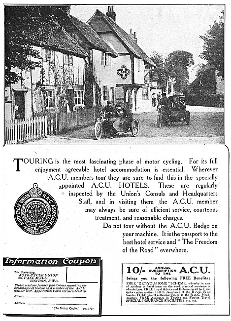 A.C.U - The Auto-Cycle Union -  RAC Royal Automobile Club        