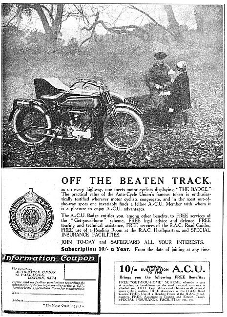 A.C.U - The Auto-Cycle Union - ACU RAC Royal Automobile Club     