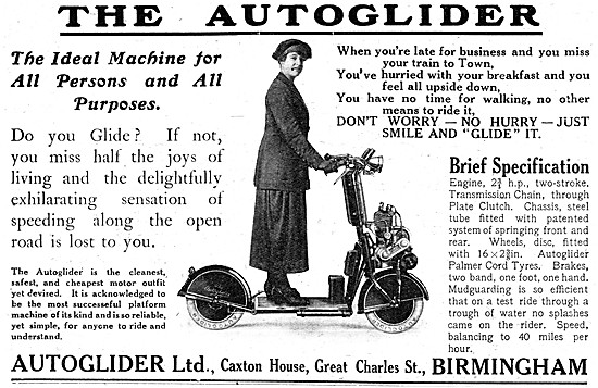 Autoglider Motor Scooter 1920 Model                              