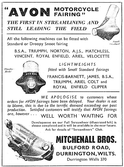 Avon Motorcycle Fairings - Avon Streamliner                      