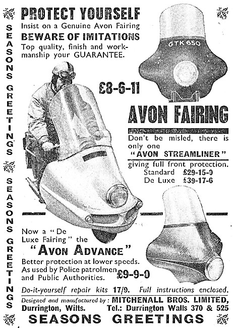 1957 Avon Streamliner Motorcycle Fairing                         