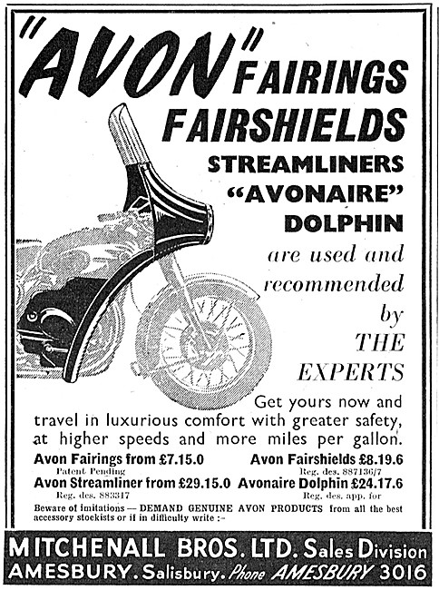 Avon Motor Cycle Fairin - Avonaire Dolphin Fairing               