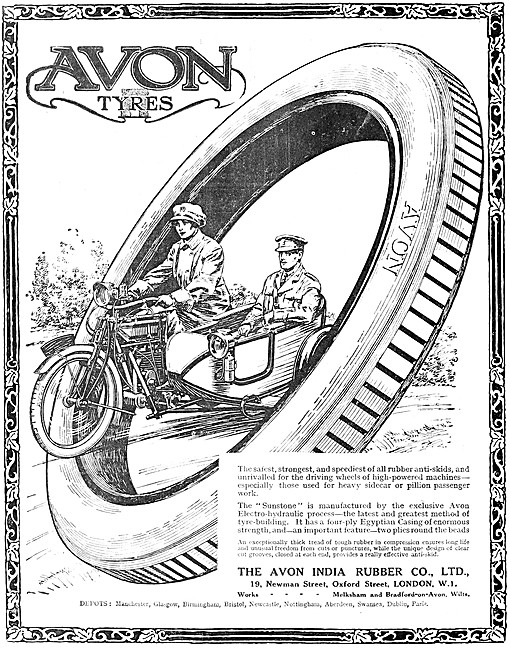 Avon Motorcycle Tyres - Avon Motor Cycle Tyres 1918 Advert       