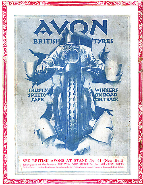 Avon Tyres - Avon Motor Cycle Tyres 1928 Advert                  
