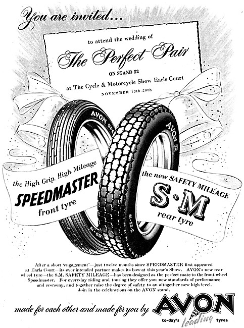 Avon Speedmaster Front Tyre - Avon Safety Mileage Back Tyre      