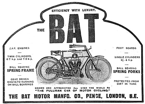 1908 4 hp BAT Motor Cycles                                       