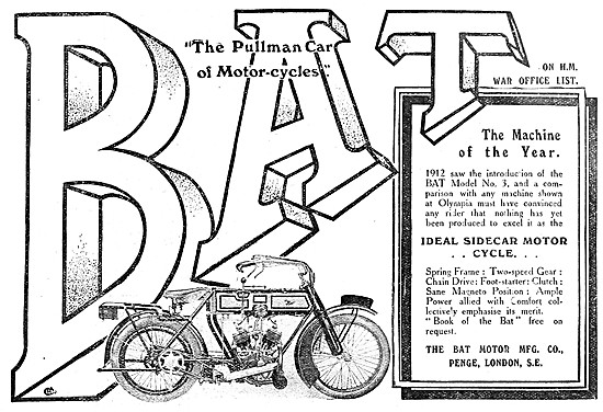 1912 BAT Model 3 Motor Cycle                                     
