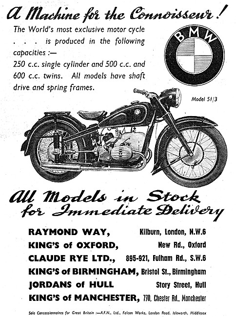 BMW 51/3 Motor Cycles 1951                                       