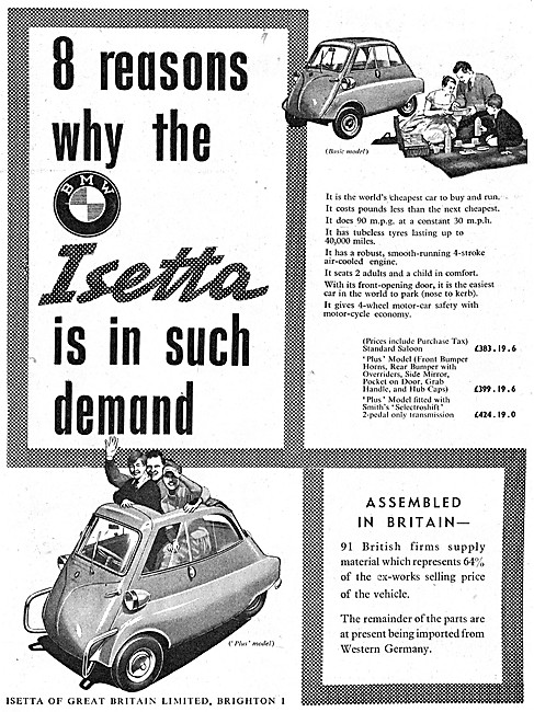 1958 BMW Isetta Bubble Car - BMW Isetta Three Wheeler Bubble Cars