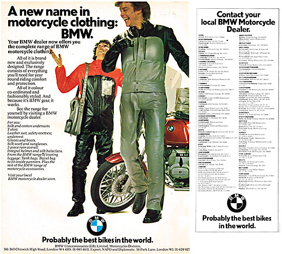 1979 BMW Motor Cycles - BMW Motor Cycle Clothing                 