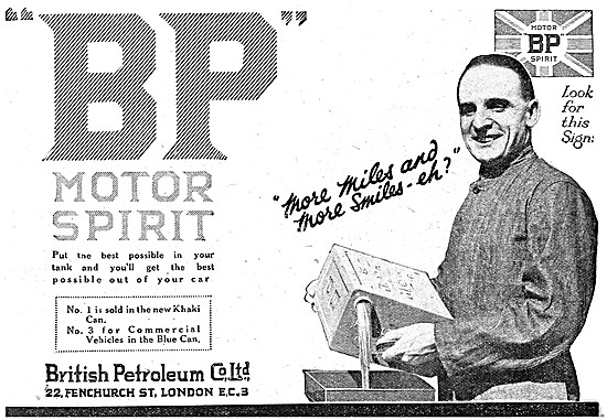 BP Petrol - B.P. Motor Spirit 1921 Advert                        