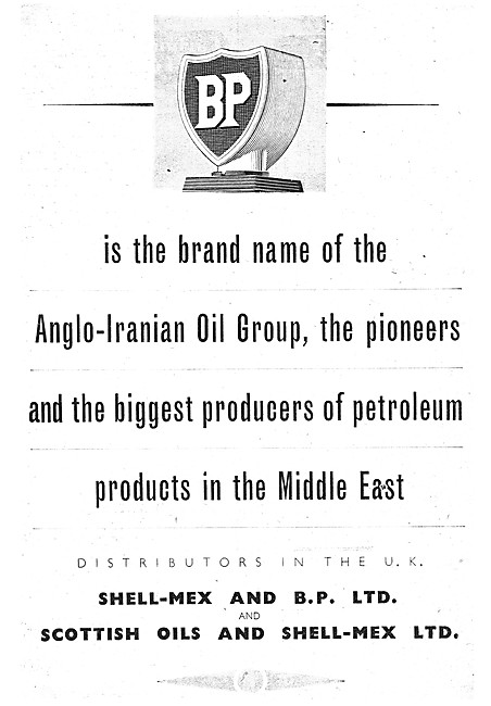 BP Anglo-Iranian Oil Group Petroleum Products 1950 Advert        