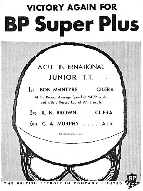 BP Super Plus Petrol 1957 Advert                                 