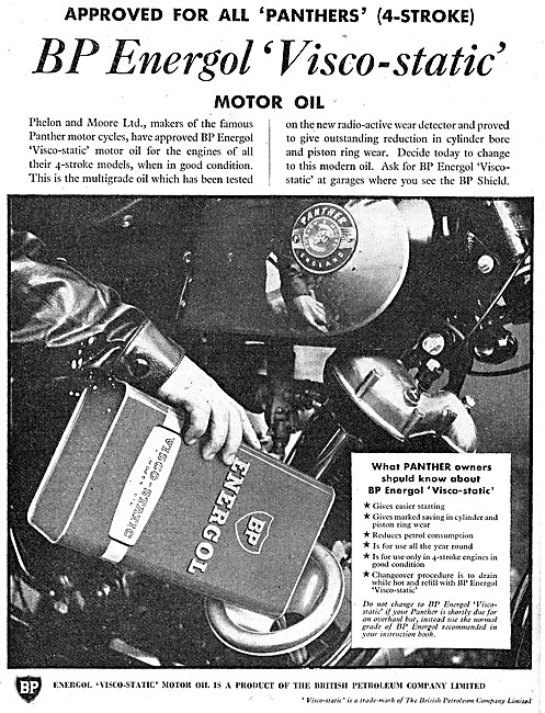 BP Energol Visco-Static Oil 1957 Advert                          