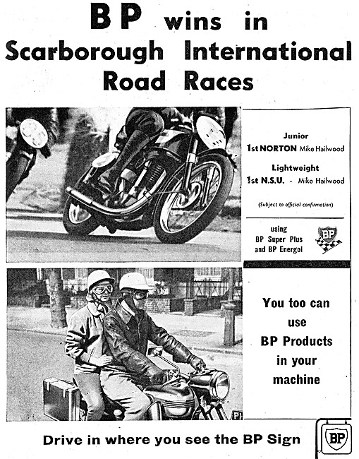 BP Motor Cycle Fuels & Lubricants 1958 Advert                    