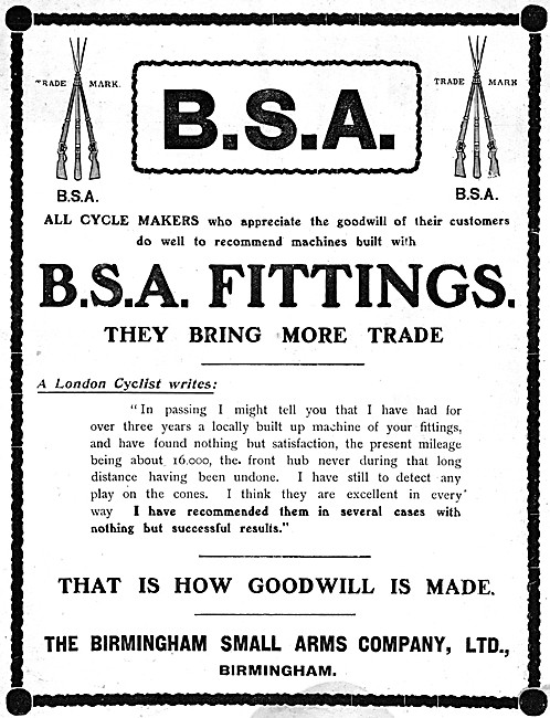 1906 BSA  Bicycles Advert                                        