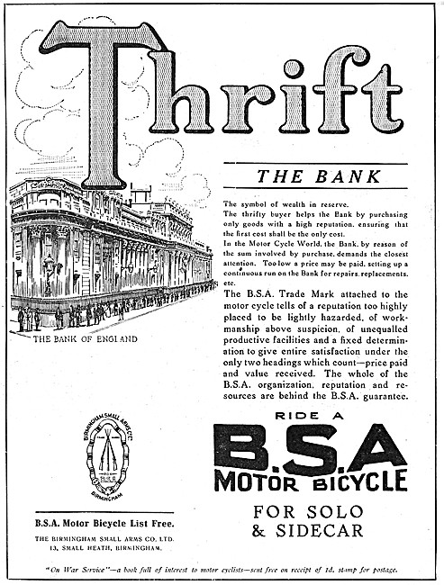 B.S.A. Motorcycles 1915                                          