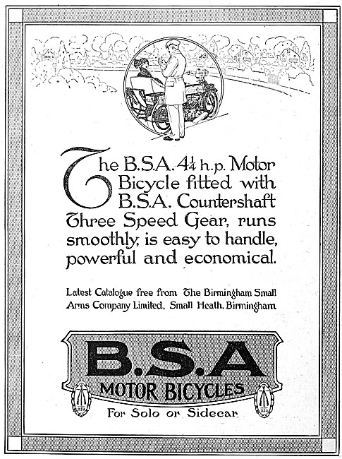 1916 BSA 4 1/2 hp Motor Cycles                                   