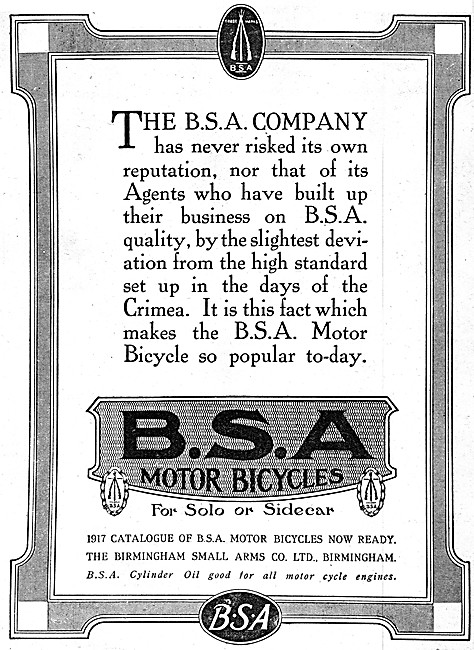 BSA Motorcycles 1917                                             