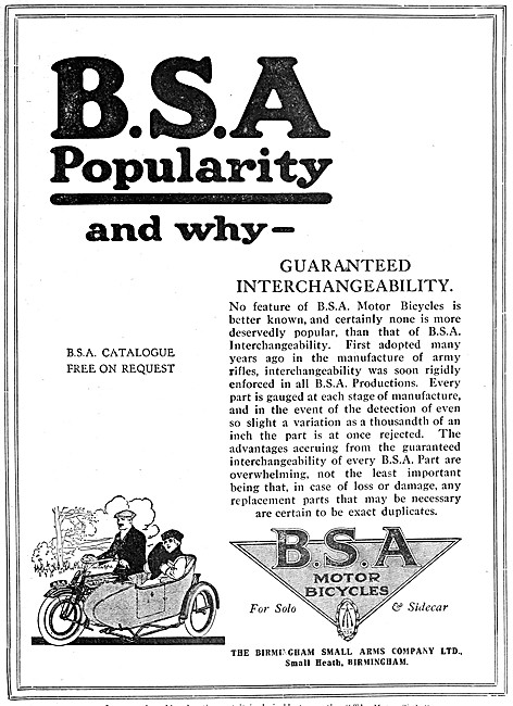 BSA Motor Cycles - B.S.A. Motor Cycles                           