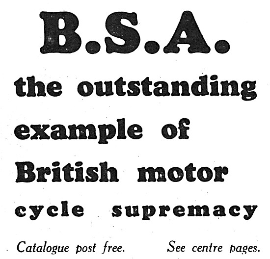1927 BSA  Advert                                                 