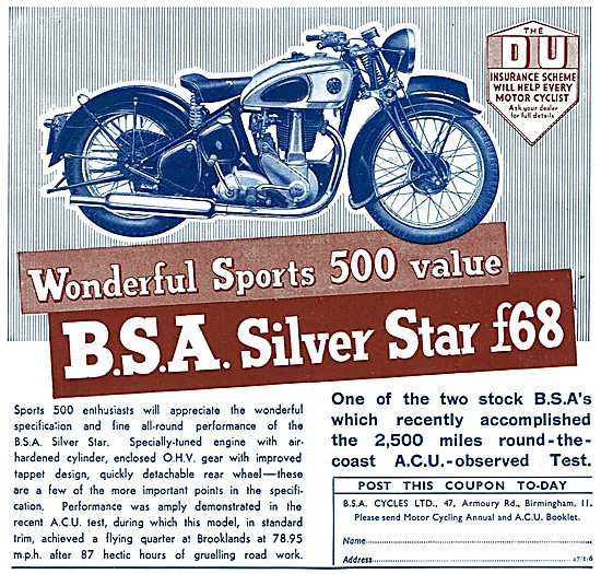 BSA Silver Star  500 cc                                          