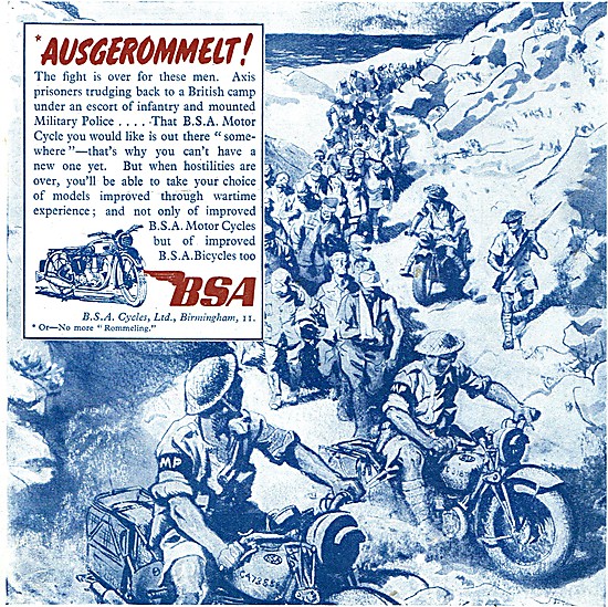 BSA Motor Cycles On Active Service 1943                          