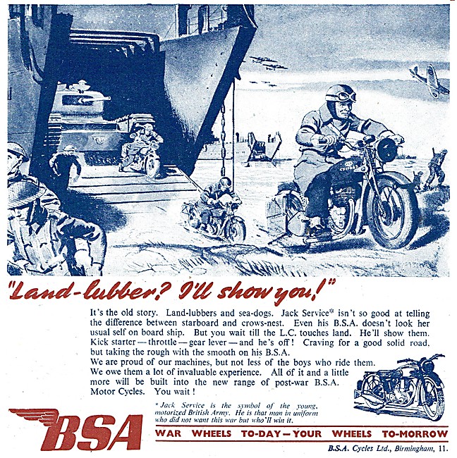 1944 BSA Military Motor Cycles - WD BSA                          