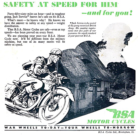 Army BSA Service Motor Cycles                                    
