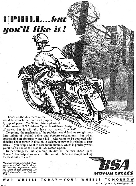 1945 BSA Despatch Riders Motor Cycles                            