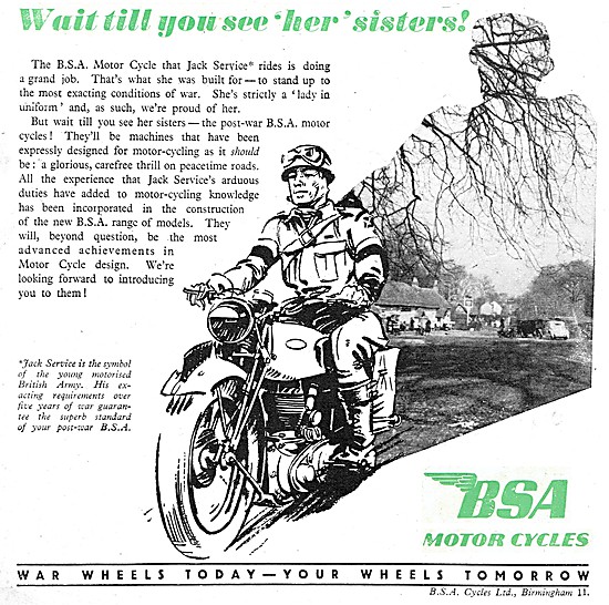 BSA  Jack Service Motor Cycles                                   