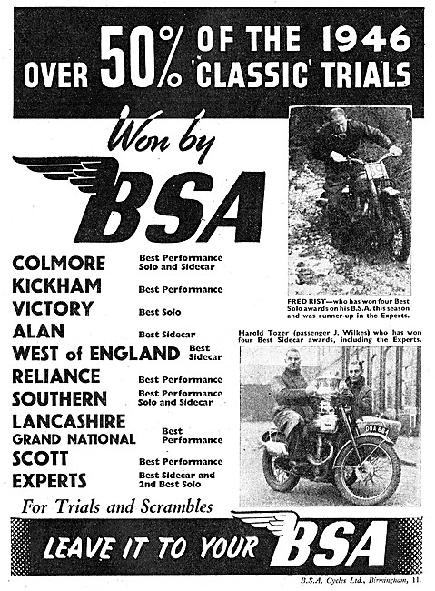 BSA Motorbikes 1946                                              