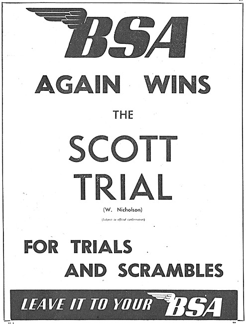 1951 BSA Trials Motorcycles - 1951 Scott Trial                   