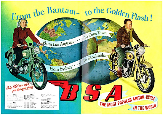 BSA Motor Cycle Models For 1951                                  